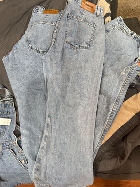 Women’s Mid Rise Drawstring Baggy Jeans Parke X Target Light Wash